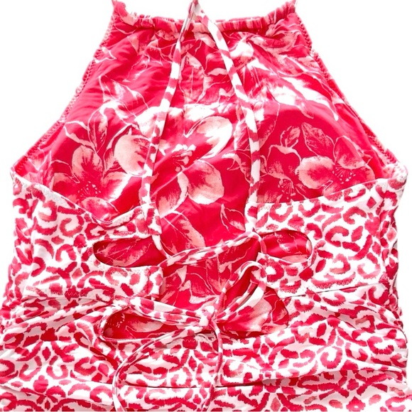 Tommy Bahama Scrolls Reversible High Neck Tankini -Coral Coast - Picture 9 of 12